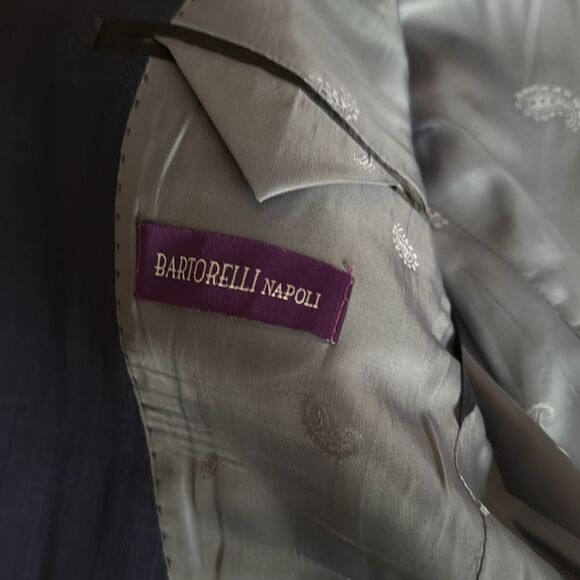 NWOT Bartorelli Napoli Men’s Wool Navy 2 Button Blazer Jacket. IT 48. US 38. - Picture 7 of 10